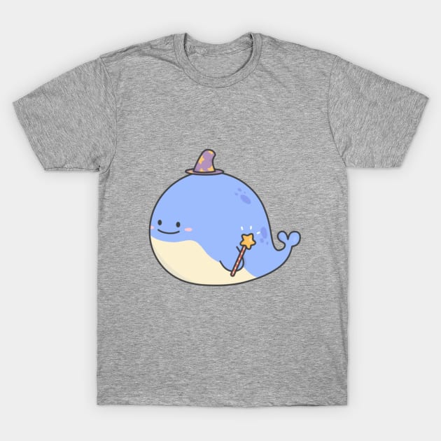 Happy Wizard Whale T-Shirt by pbanddoodles